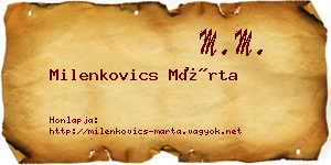 Milenkovics Márta névjegykártya